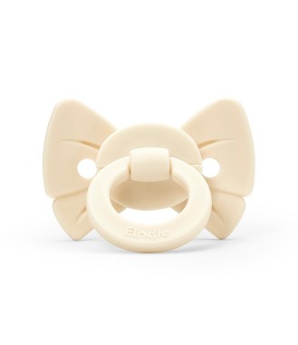 Elodie Details - smoczek silikonowy Binky Bow - 0-6m, oat white