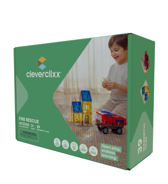 Cleverclixx - klocki magnetyczne Fire Rescue Pack Intense - 39 el.