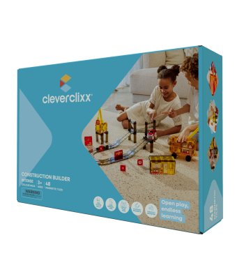 Cleverclixx - klocki magnetyczne Construction Builder Pack Intense - 48 el.