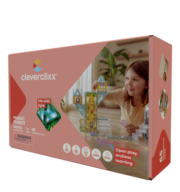 Cleverclixx - klocki magnetyczne Magic Forest Pack Pastel - 65 el.