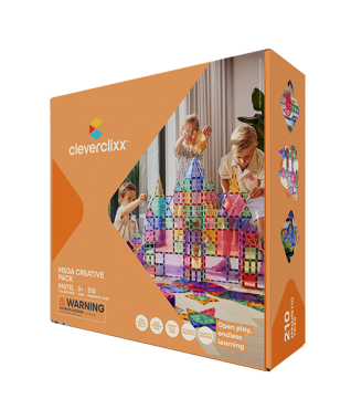 Cleverclixx - Klocki magnetyczne Mega Creative Pack Pastel - 210 el.