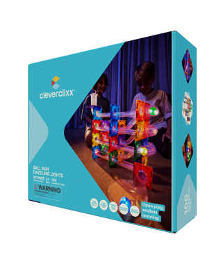 Cleverclixx - Klocki magnetyczne Ball Run Dazzling Lights Pack Intense - 100 el.