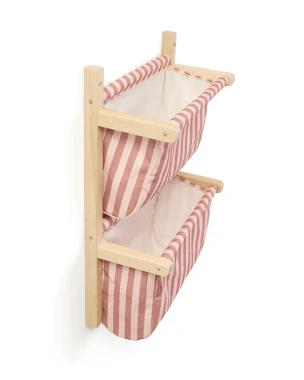 Półka ścienna materiałowa w paski, clay pink