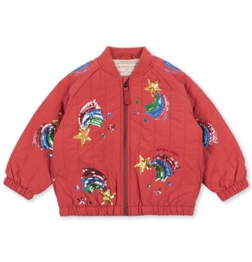 Kurtka bomberka JUNO Sequin Rainbow BOMBER JACKET Cardinal