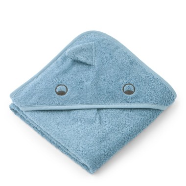 Ręcznik z kapturkiem Albert Dino Hooded Baby Towel Beach Blue