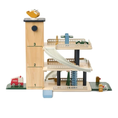 Drewniany parking z garażem Jordy Parking Tower Beach Blue Multi Mix 